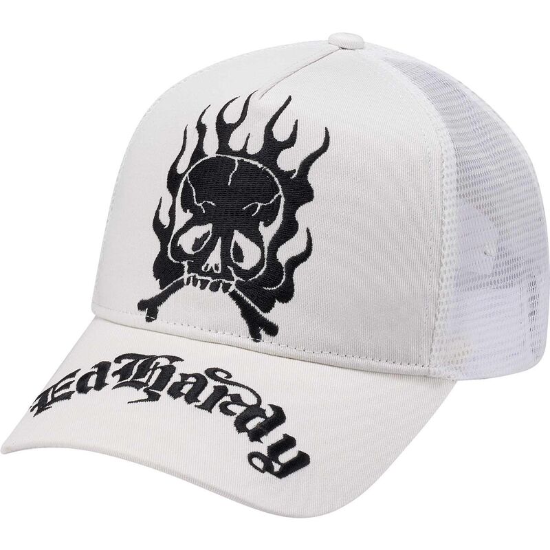 casquette-trucker-blanche-gothic-skull-in-flames-ed-hardy