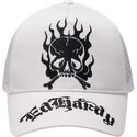 casquette-trucker-blanche-gothic-skull-in-flames-ed-hardy
