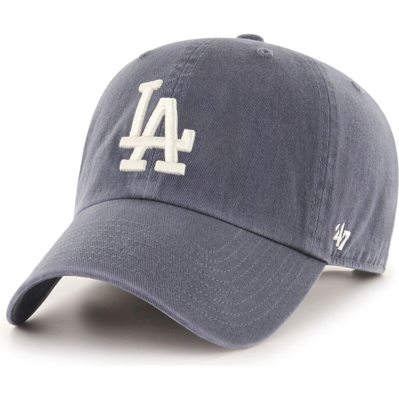 casquette-courbee-grise-ajustable-clean-up-vintage-navy-los-angeles-dodgers-mlb-47-brand