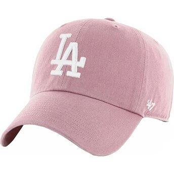 Mützen gebogen rosa verstellbares band Clean Up Mauve der Los Angeles Dodgers MLB von 47 Brand