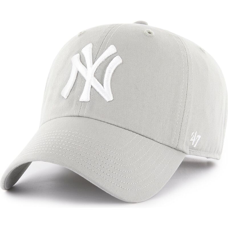 casquette-courbee-grise-claire-ajustable-clean-up-no-loop-label-new-york-yankees-mlb-47-brand