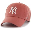 mutzen-gebogen-rot-verstellbares-band-clean-up-no-loop-label-island-red-der-new-york-yankees-mlb-von-47-brand