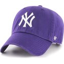 mutzen-gebogen-violett-verstellbares-band-clean-up-no-loop-label-der-new-york-yankees-mlb-von-47-brand