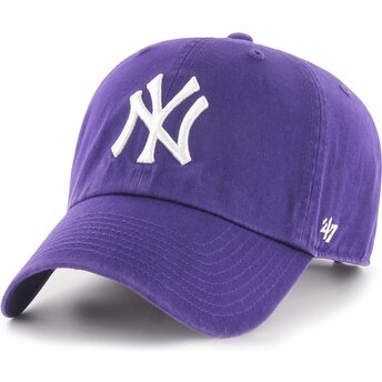 Casquette courbée violette ajustable Clean Up No Loop Label New York Yankees MLB 47 Brand