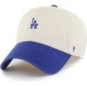mutzen-gebogen-beige-verstellbares-band-clean-up-base-runner-two-tone-der-los-angeles-dodgers-mlb-von-47-brand