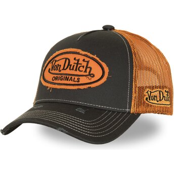 Casquette trucker noire et orange URB05 Von Dutch