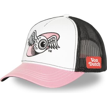 Casquette trucker rose et noire OEIL Von Dutch