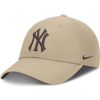 Mützen gebogen beige verstellbares band Club Structured Uv Poly Ripstop der New York Yankees MLB von Nike