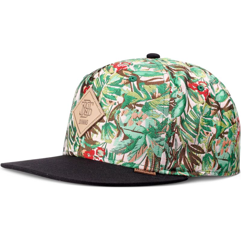 mutzen-flach-grun-snapback-woven-jungle-von-djinns