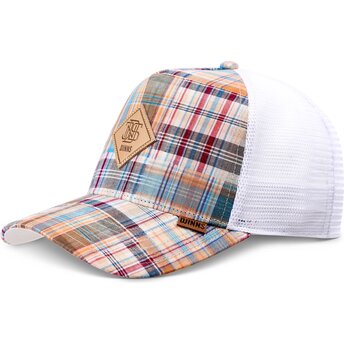 Mützen gebogen mehrfarbig snapback HFT Patch Check Turquoise von Djinns