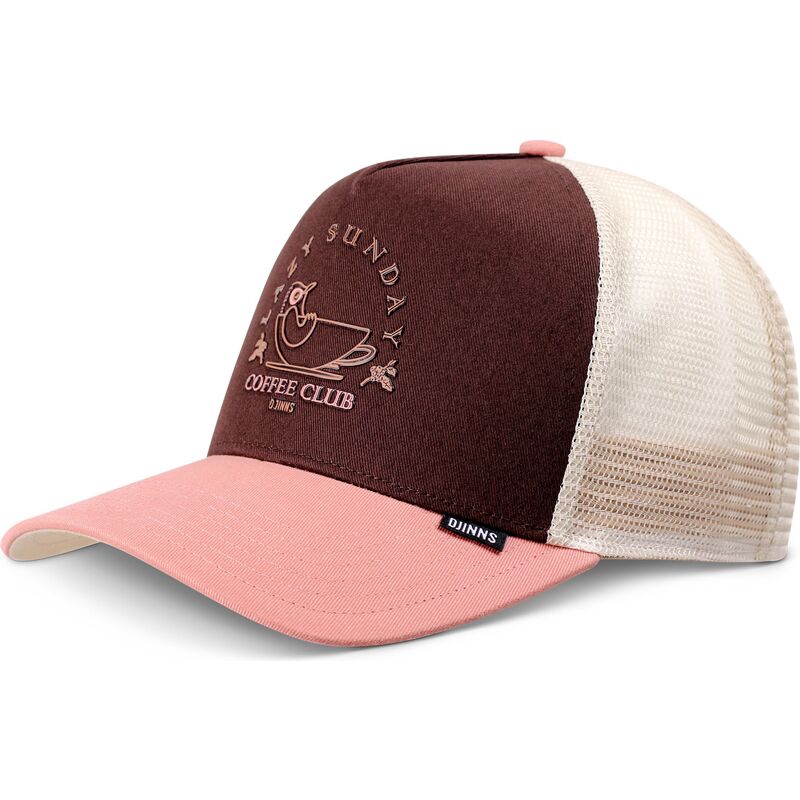 casquette-trucker-marron-et-rose-hft-lazy-bird-djinns casquette-trucker-marron-et-rose-hft-lazy-bird-djinns