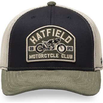 Casquette trucker bleue marine et verte SEMI MOT Hatfield