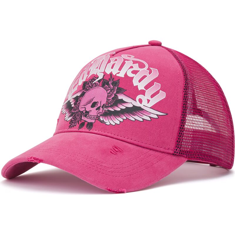 mutzen-gebogen-rosa-snapback-flaming-gothic-skull-washed-von-ed-hardy
