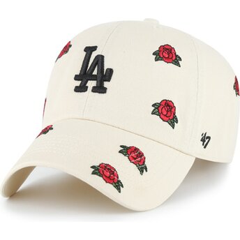 Mützen gebogen beige verstellbares band Clean Up Scatter der Los Angeles Dodgers MLB von 47 Brand