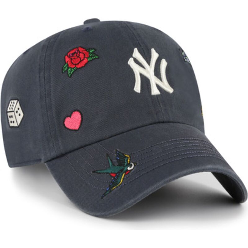 casquette-courbee-bleue-marine-ajustable-clean-up-multi-scatter-new-york-yankees-mlb-47-brand