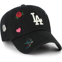 mutzen-gebogen-schwarz-verstellbares-band-clean-up-multi-scatter-der-los-angeles-dodgers-mlb-von-47-brand