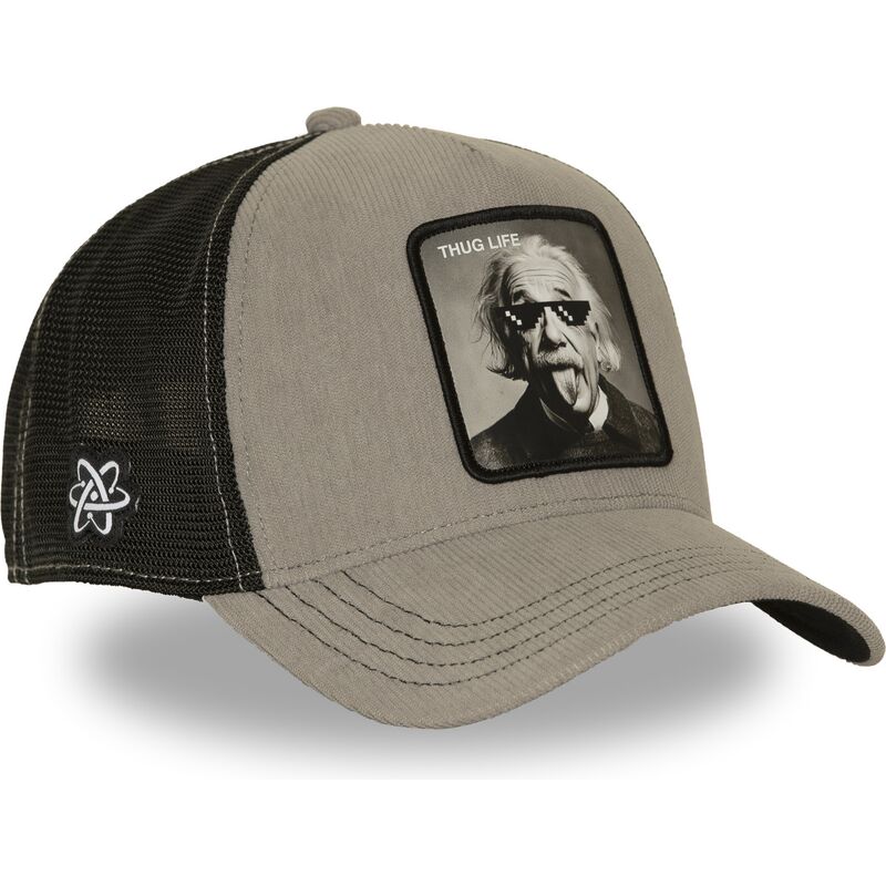 mutzen-gebogen-grau-snapback-thug-life-art1-thug-albert-einstein-famous-von-capslab