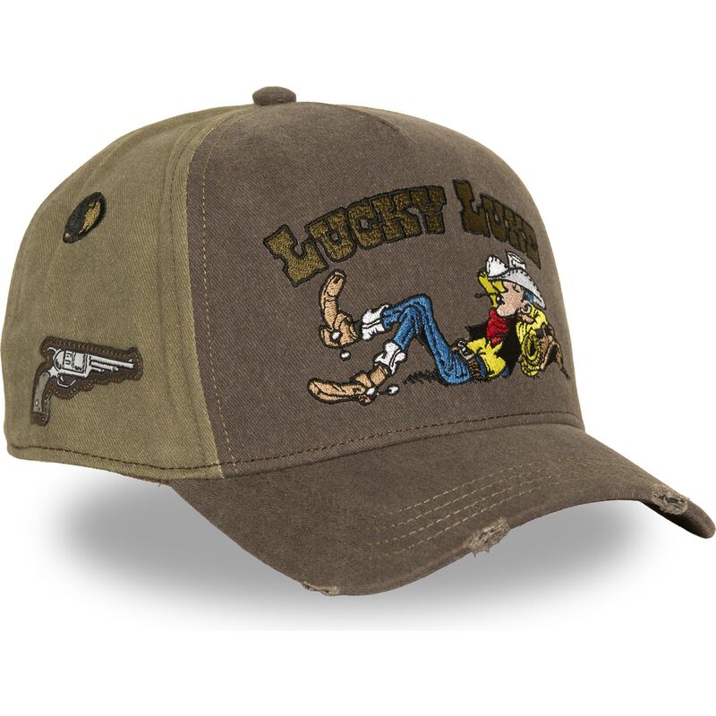 casquette-courbee-marron-et-verte-snapback-lucky-luke-lck4-luc-capslab casquette-courbee-marron-et-verte-snapback-lucky-luke-lck4-luc-capslab