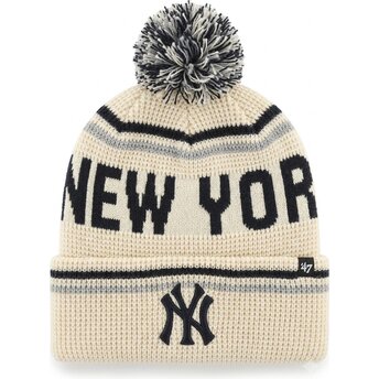 Bonnet avec pompom crème Quattrle Cuff Knit New York Yankees MLB 47 Brand