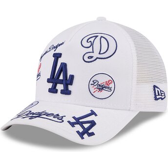 Mützen gebogen weiß snapback 9FORTY M-Crown A Frame All Over der Los Angeles Dodgers MLB von New Era