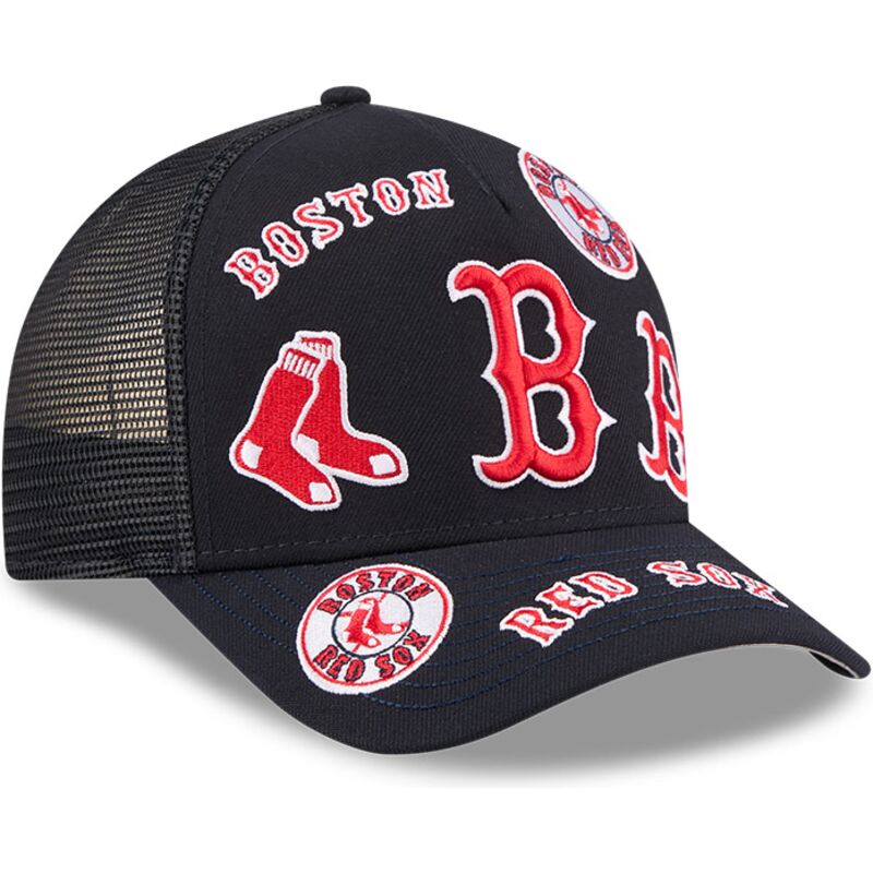 casquette-trucker-bleue-marine-9forty-m-crown-a-frame-all-over-boston-red-sox-mlb-new-era