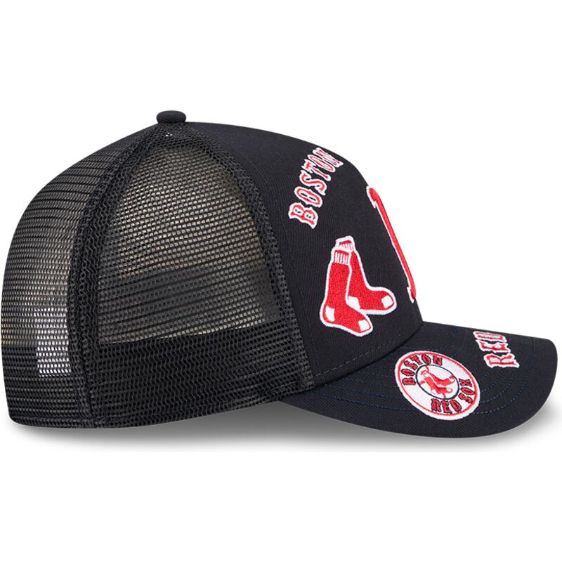 casquette-trucker-bleue-marine-9forty-m-crown-a-frame-all-over-boston-red-sox-mlb-new-era
