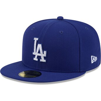 Casquette plate bleue ajustée 59FIFTY Rhinstone Badge Los Angeles Dodgers MLB New Era