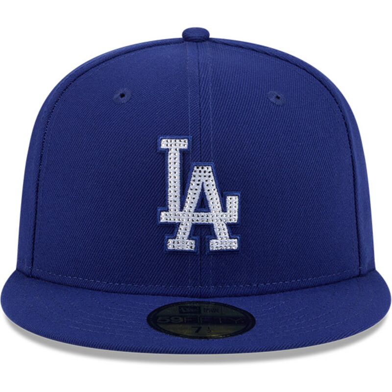 casquette-plate-bleue-ajustee-59fifty-rhinstone-badge-los-angeles-dodgers-mlb-new-era