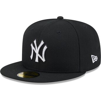 Casquette plate noire ajustée 59FIFTY Rhinestone Badge New York Yankees MLB New Era
