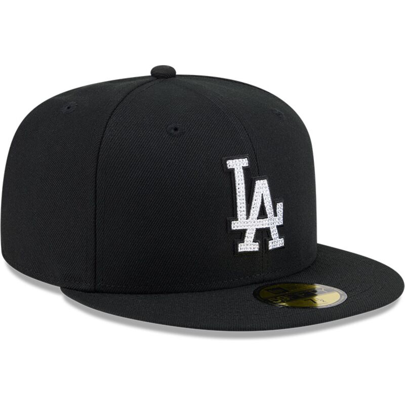 mutzen-flach-schwarz-angepasst-59fifty-rhinestone-der-los-angeles-dodgers-mlb-von-new-era