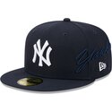 mutzen-flach-marineblau-angepasst-59fifty-side-script-der-new-york-yankees-mlb-von-new-era