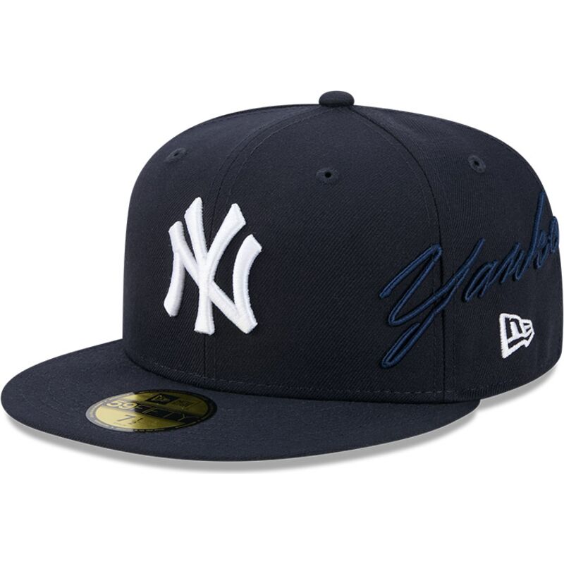 mutzen-flach-marineblau-angepasst-59fifty-side-script-der-new-york-yankees-mlb-von-new-era