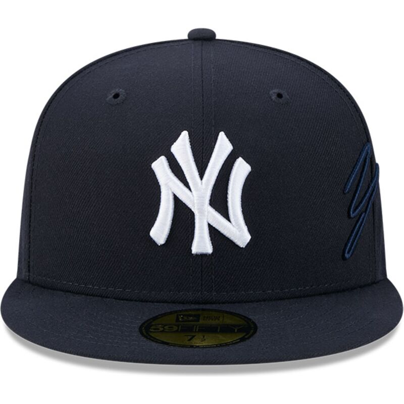 mutzen-flach-marineblau-angepasst-59fifty-side-script-der-new-york-yankees-mlb-von-new-era