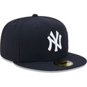mutzen-flach-marineblau-angepasst-59fifty-side-script-der-new-york-yankees-mlb-von-new-era