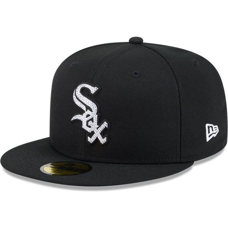 casquette-plate-noire-ajustee-59fifty-rhinestone-badge-chicago-white-sox-mlb-new-era