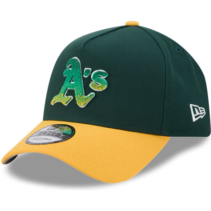 casquette-courbee-verte-et-jaune-snapback-9forty-a-frame-na-lifestyle-f1-oakland-athletics-mlb-new-era