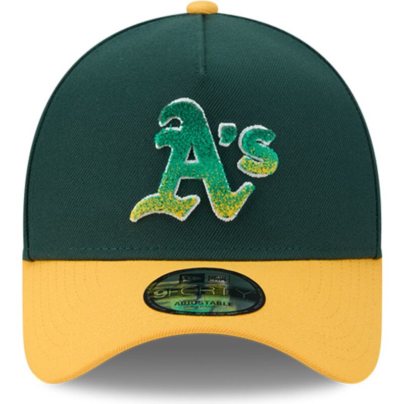 casquette-courbee-verte-et-jaune-snapback-9forty-a-frame-na-lifestyle-f1-oakland-athletics-mlb-new-era