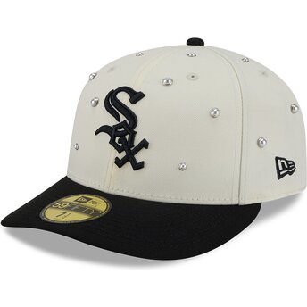 Mützen gebogen beige angepasst 59FIFTY Beads NA Lifestyle F1 der Chicago White Sox MLB von New Era