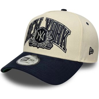 Mützen gebogen beige snapback E Frame Wordmark Suede der New York Yankees MLB von New Era