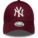 casquette-courbee-rouge-ajustable-pour-femme-avec-logo-rose-9forty-metallic-logo-new-york-yankees-mlb-new-era
