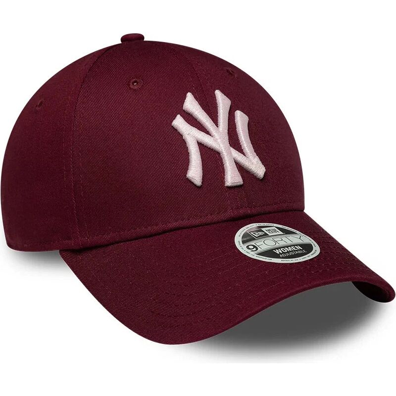 mutzen-gebogen-rot-verstellbares-band-rosa-9forty-metallic-der-new-york-yankees-mlb-von-new-era