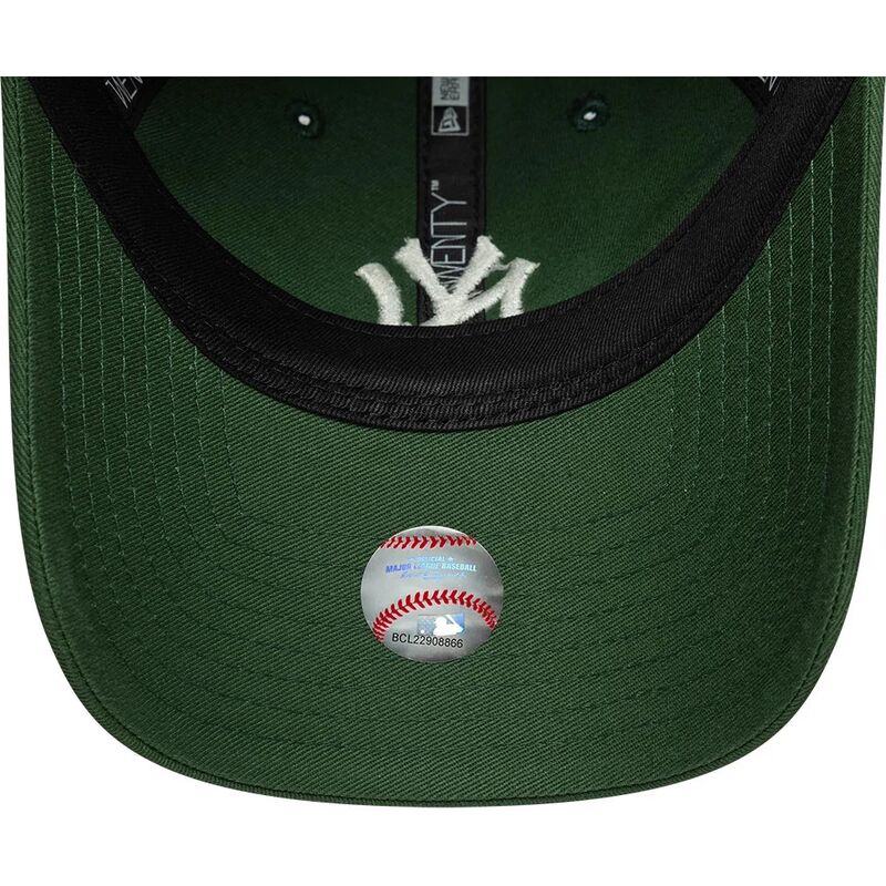 casquette-courbee-verte-ajustable-pour-femme-9twenty-league-essential-midi-new-york-yankees-mlb-new-era