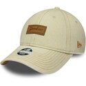 mutzen-gebogen-beige-verstellbares-band-9twenty-denim-der-new-york-yankees-mlb-von-new-era