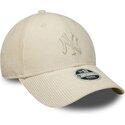 mutzen-gebogen-beige-verstellbares-band-9forty-cord-der-new-york-yankees-mlb-von-new-era