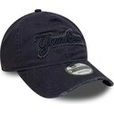 mutzen-gebogen-marineblau-verstellbares-band-9twenty-distress-wordmark-der-new-york-yankees-mlb-von-new-era