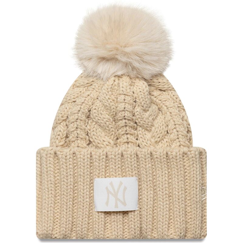 mutzen-bommel-beige-fur-kinder-cable-der-new-york-yankees-mlb-von-new-era