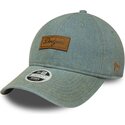 mutzen-gebogen-blau-verstellbares-band-9twenty-denim-der-los-angeles-dodgers-mlb-von-new-era