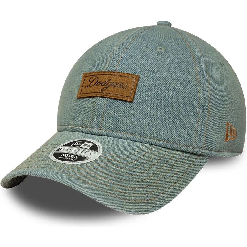 mutzen-gebogen-blau-verstellbares-band-9twenty-denim-der-los-angeles-dodgers-mlb-von-new-era