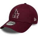 casquette-courbee-grenat-ajustable-avec-logo-grenat-9forty-team-outline-los-angeles-dodgers-mlb-new-era