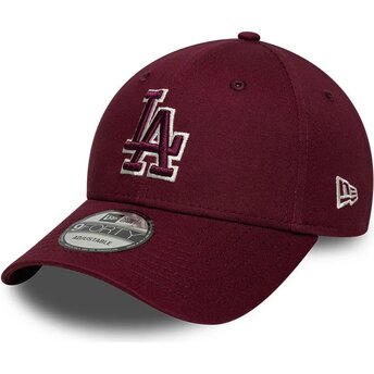 Mützen gebogen rot verstellbares band 9FORTY Team Outline der Los Angeles Dodgers MLB von New Era